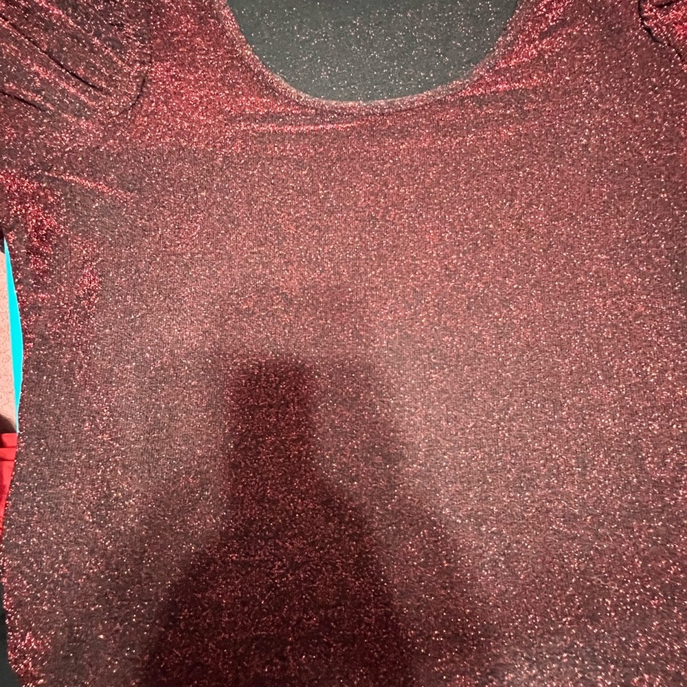 Elegant Red Glitter Women's Top